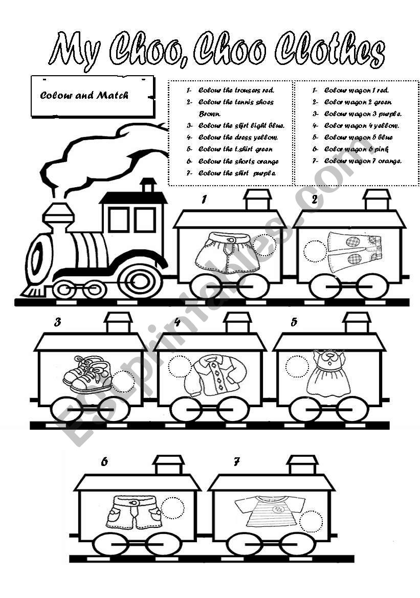 MY CHOO, CHOO, CLOTHES worksheet