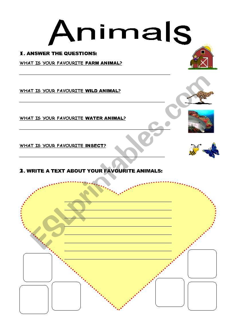 FAVOURITE ANIMALS worksheet