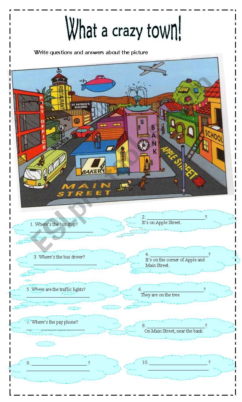 Prepositions of place worksheet