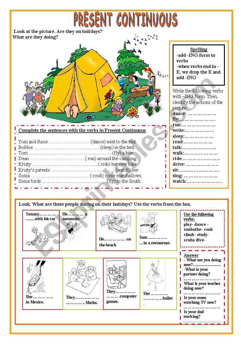 Present Continuous worksheet