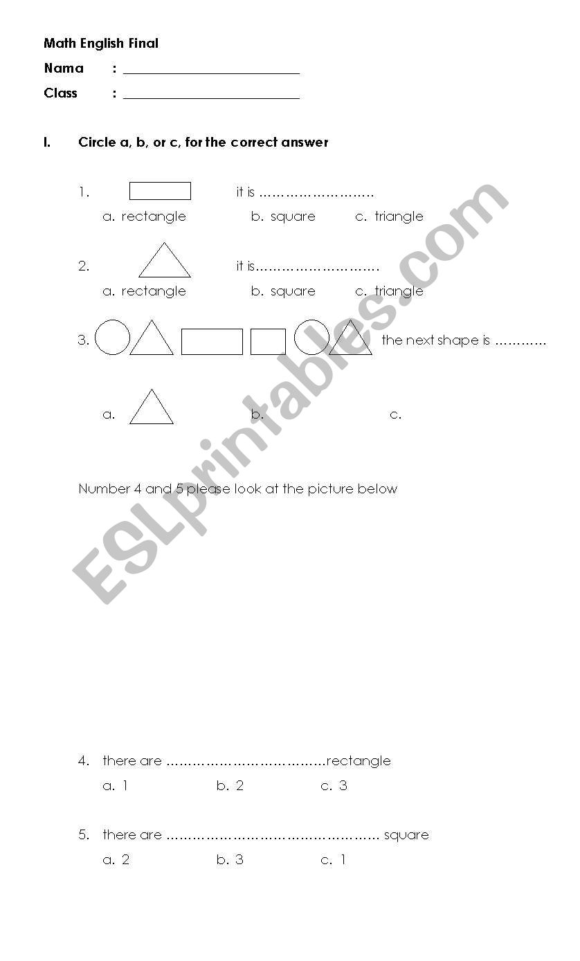 math worksheet