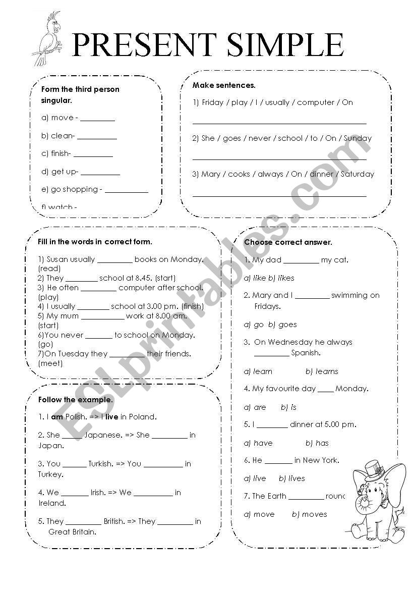 PRESENT SIMPLE worksheet