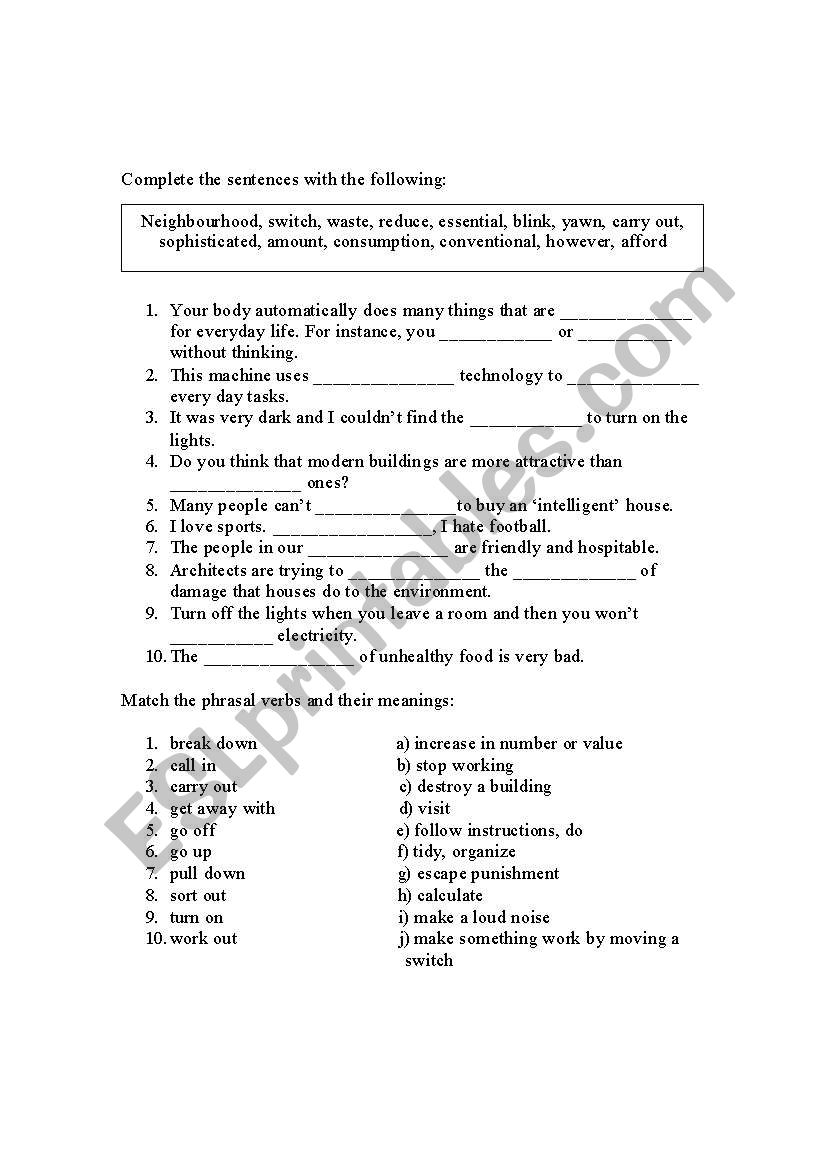 vocabulary quiz worksheet