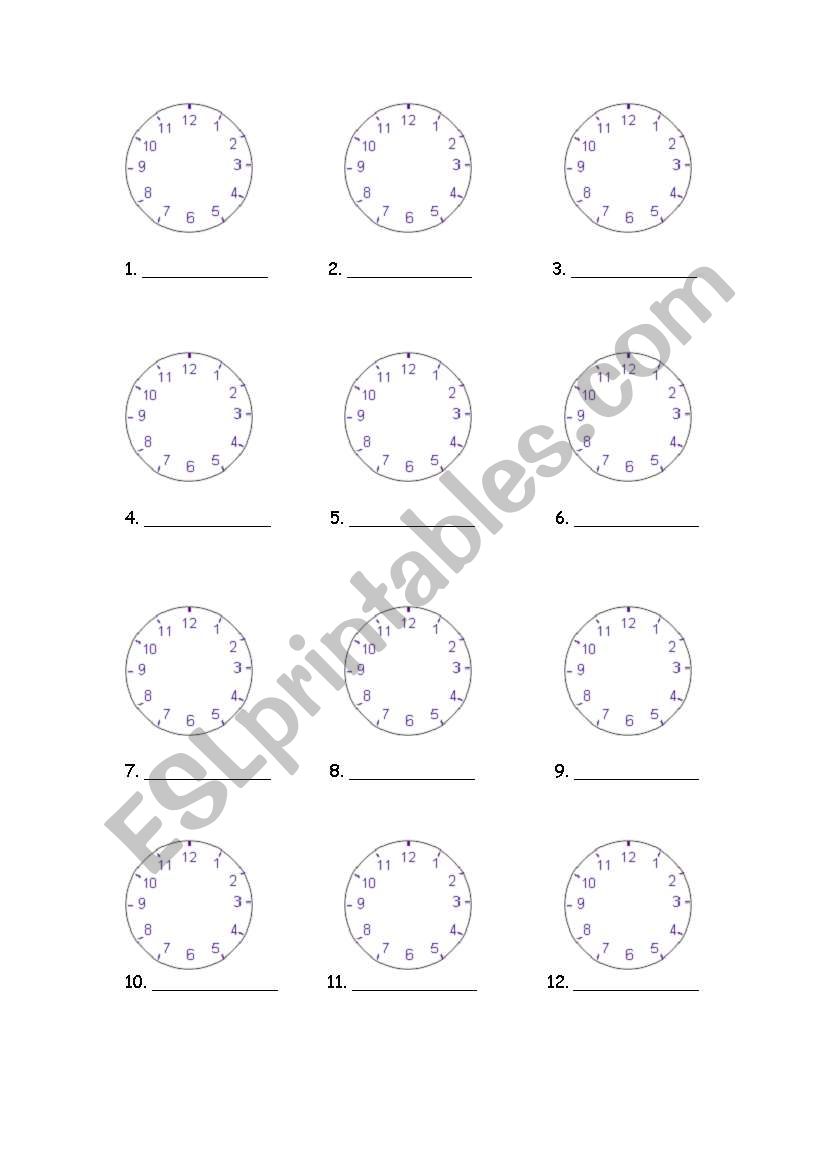 What time is it? worksheet