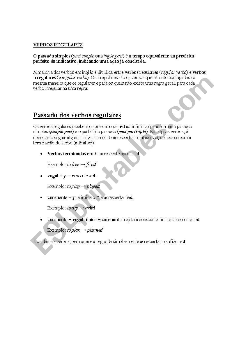regular and irregular verbs worksheet