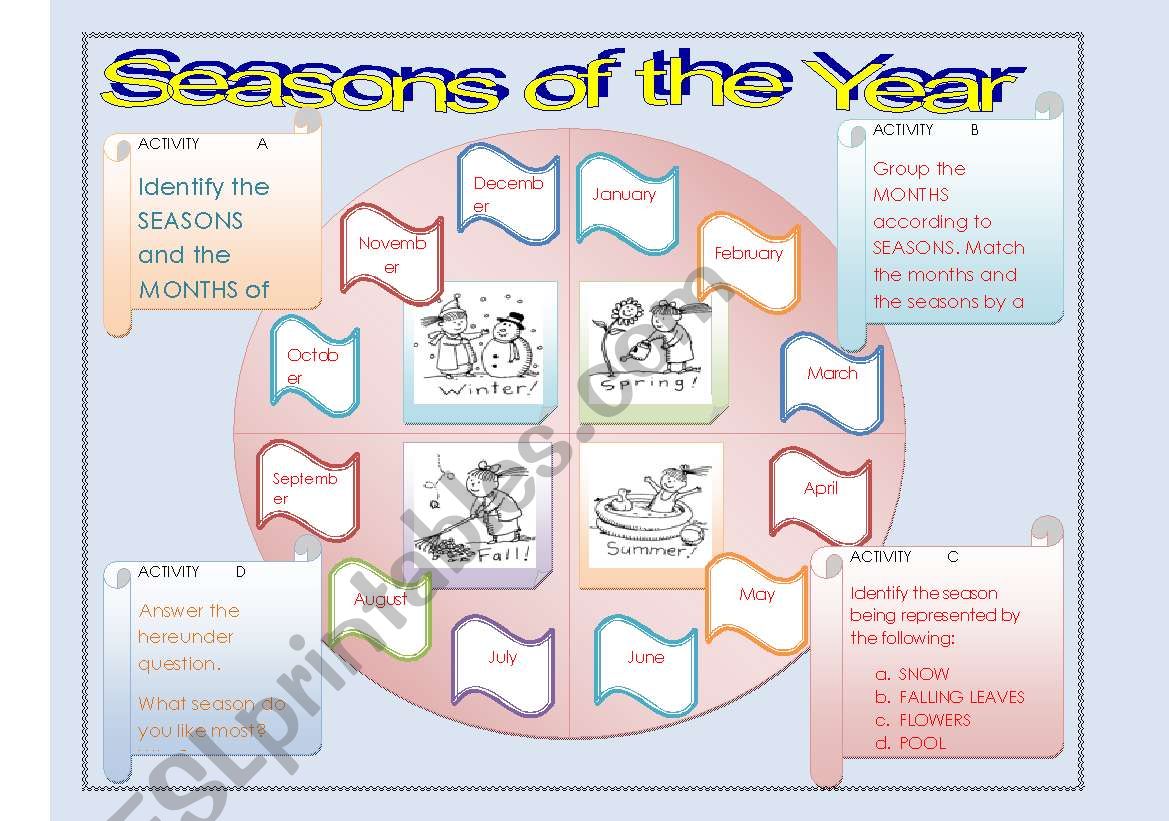 Seasons of the Year  worksheet