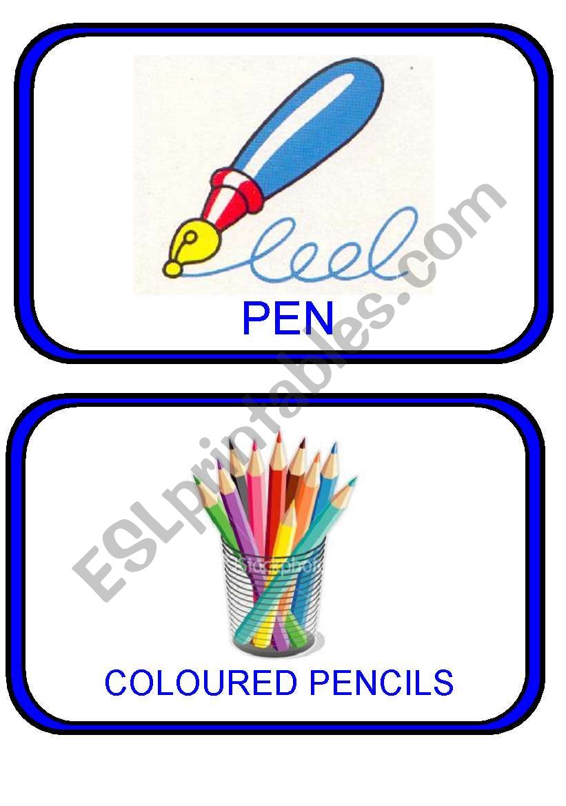 SCHOOL OBJECTS - flashcards 1-8