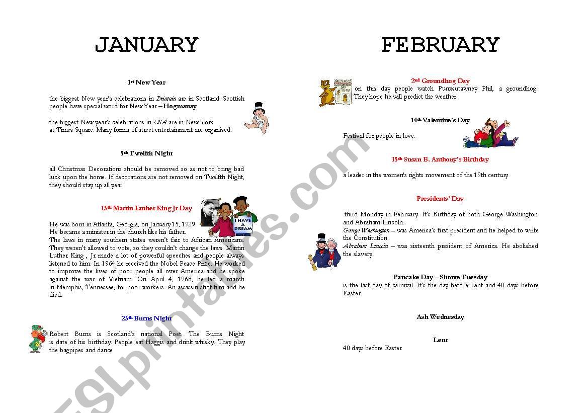 calendar worksheet