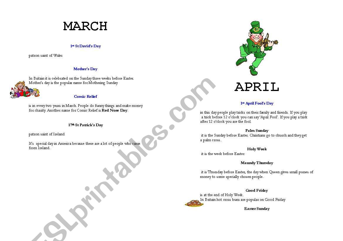 calendar 2 worksheet