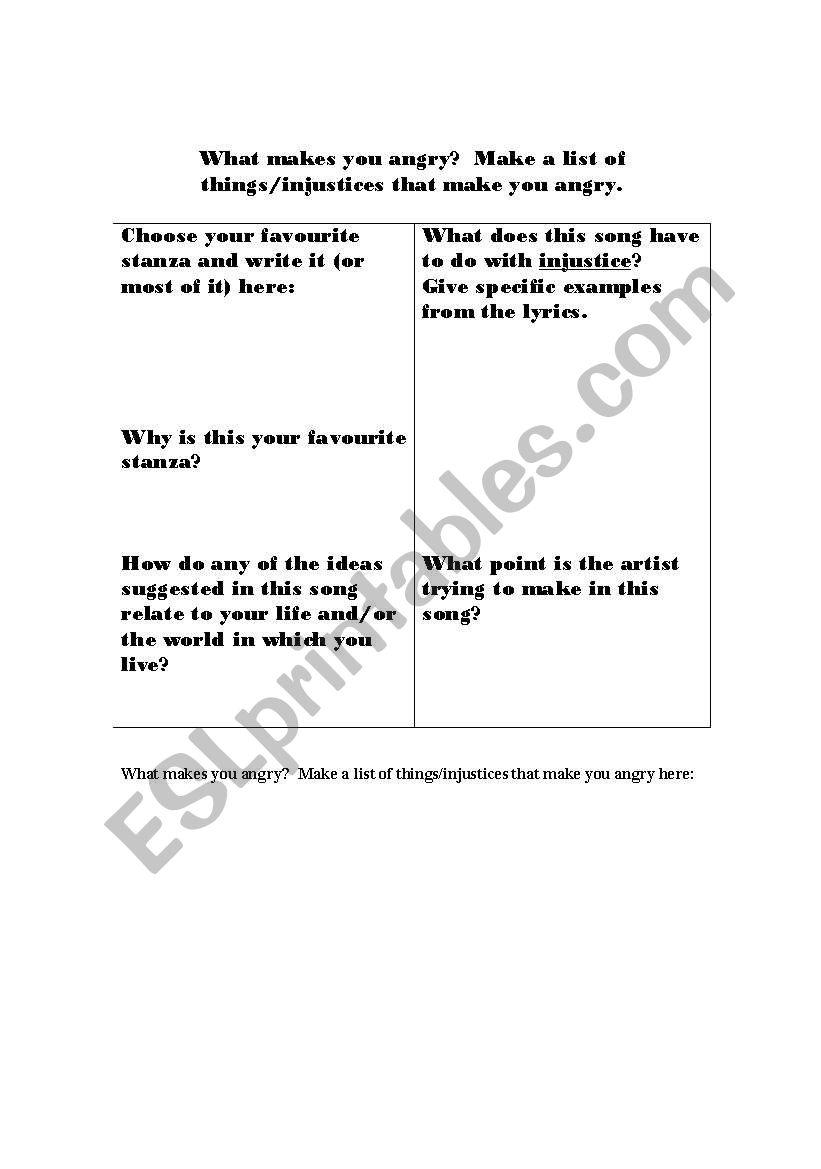 Where is the Love? worksheet