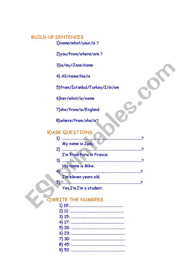 am/is/are worksheet worksheet