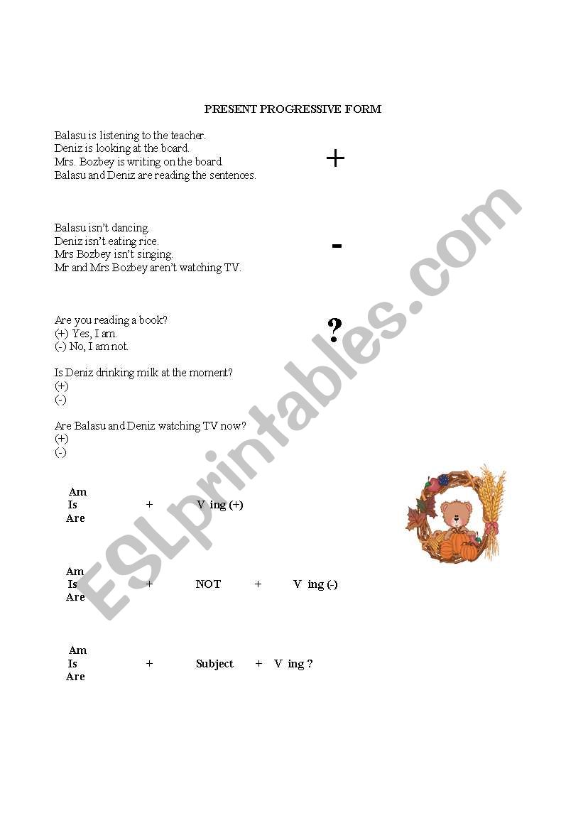 Present Continuous Practise worksheet