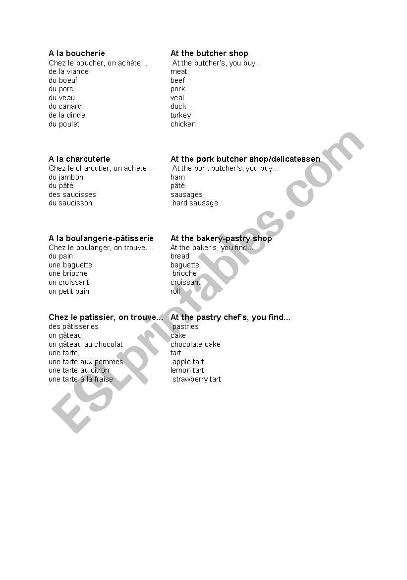 jobs worksheet