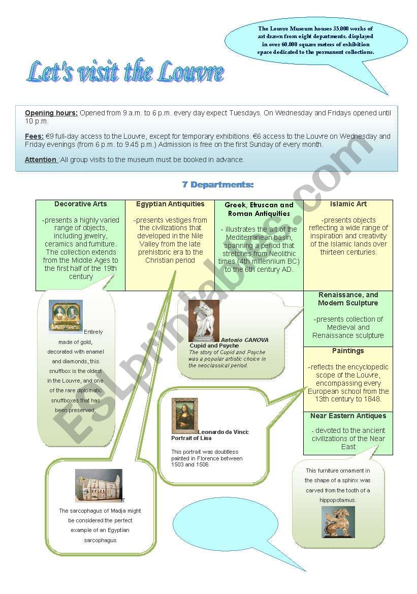 Lets visit the Louvre worksheet