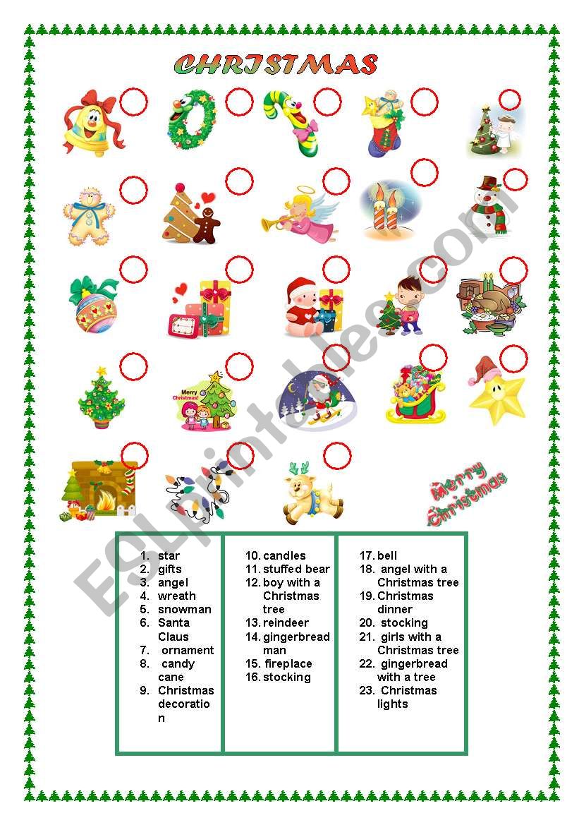 Christmas worksheet