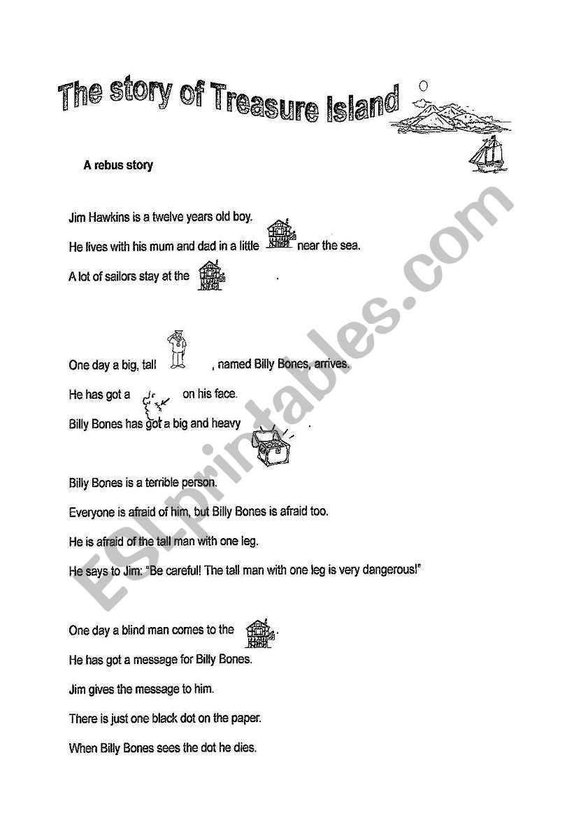 The story of Treasure Island worksheet