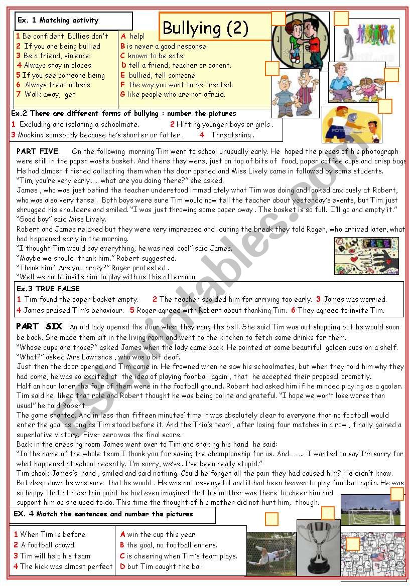 Bullying (2) worksheet