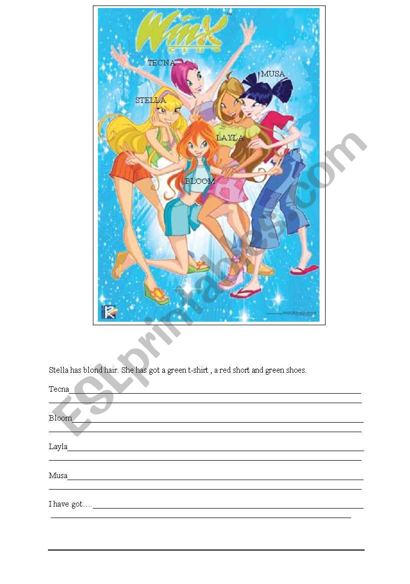 colour and clouths worksheet