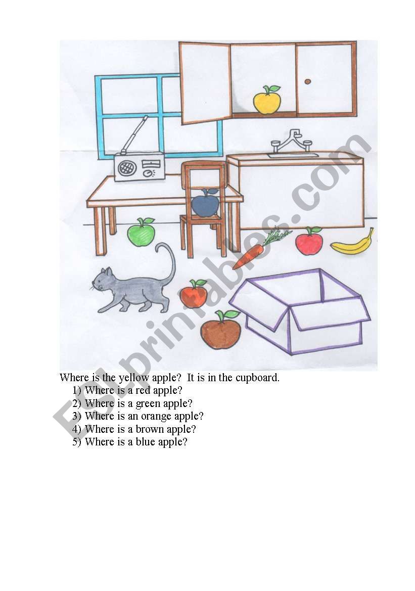 Prepositions of place worksheet