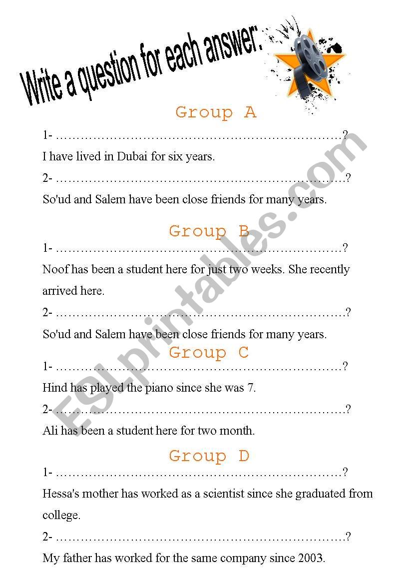 making questions worksheet