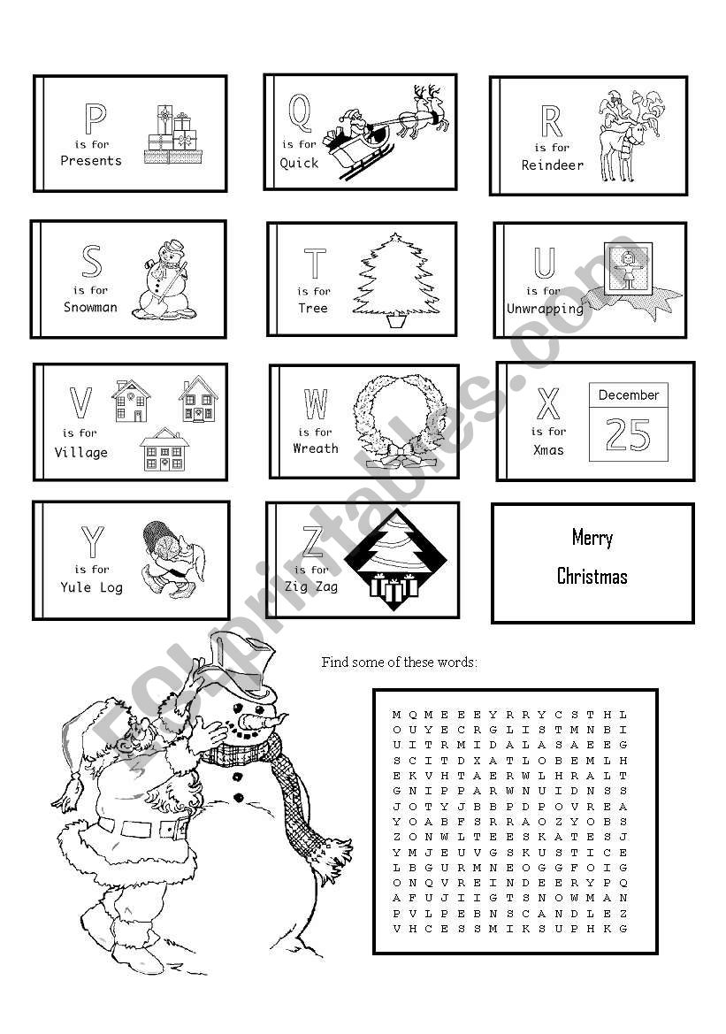 the alphabet of christmas 2 worksheet