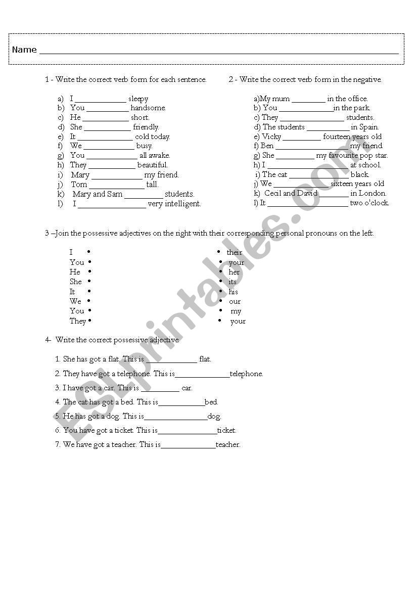 test worksheet