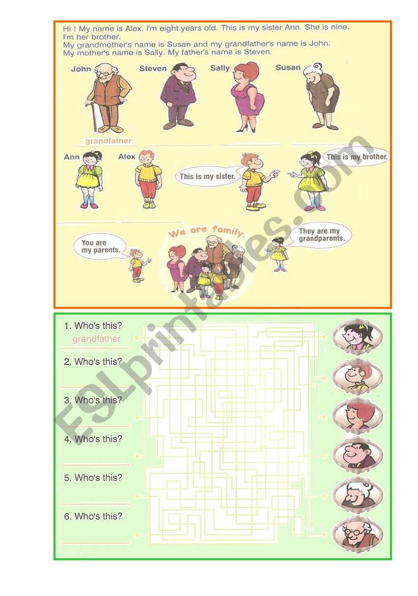 Family worksheet