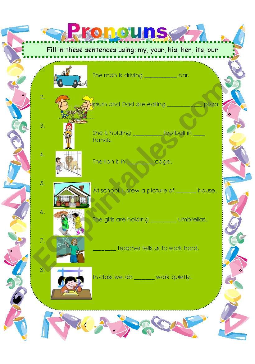 Possessive pronouns/adjectives