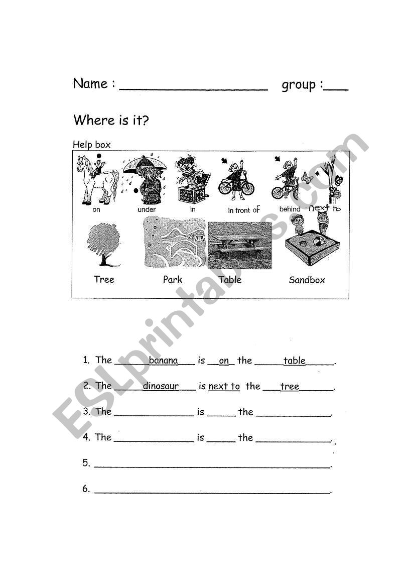 Where is it? worksheet