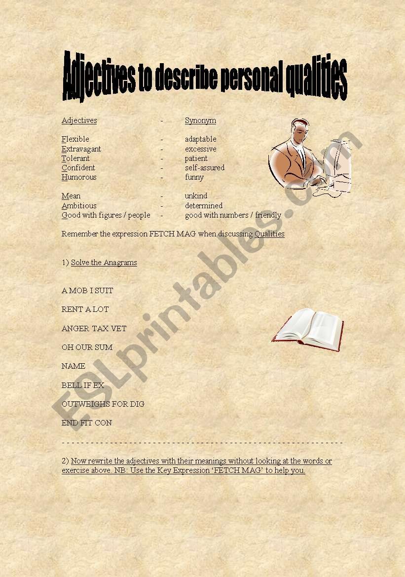 Adjectives to describe personal qualities