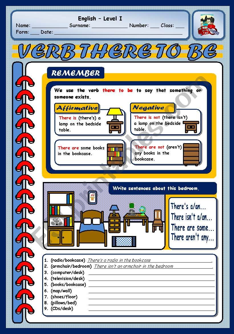 VERB THERE TO BE - AFFIRMATIVE AND NEGATIVE