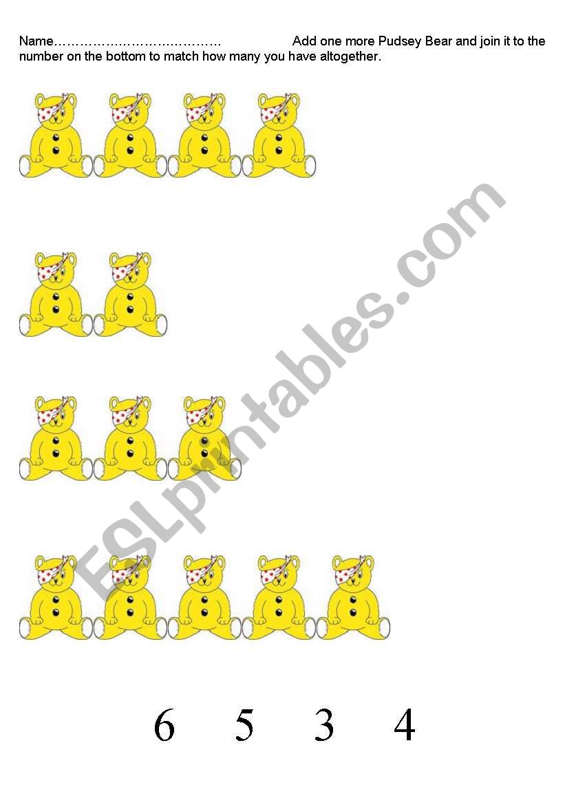 Pudsey Bear Maths worksheet