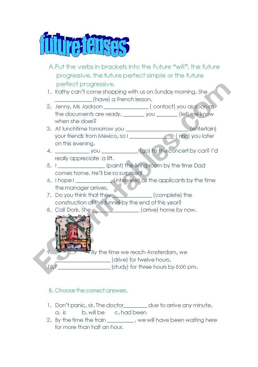 Future tenses practice (key included)