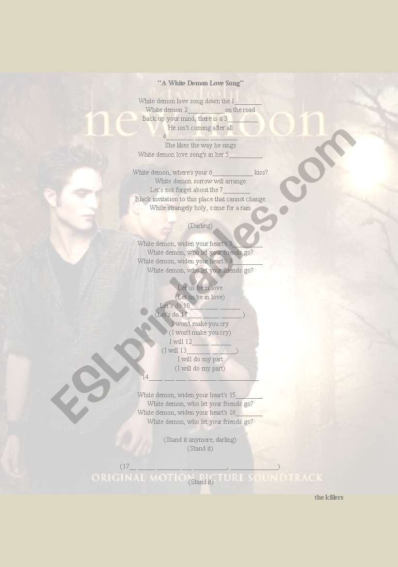 A White Demon Love Song, New Moon Soundtrack