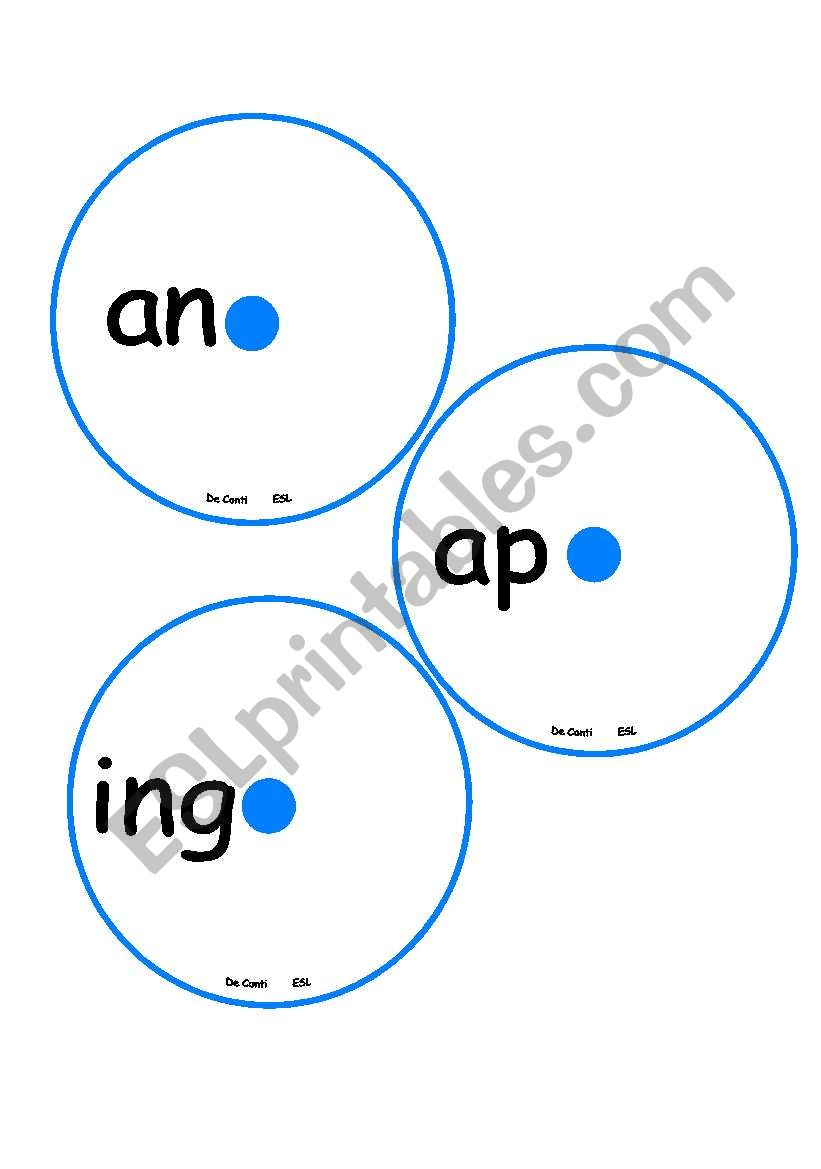 Phonics Wheels worksheet