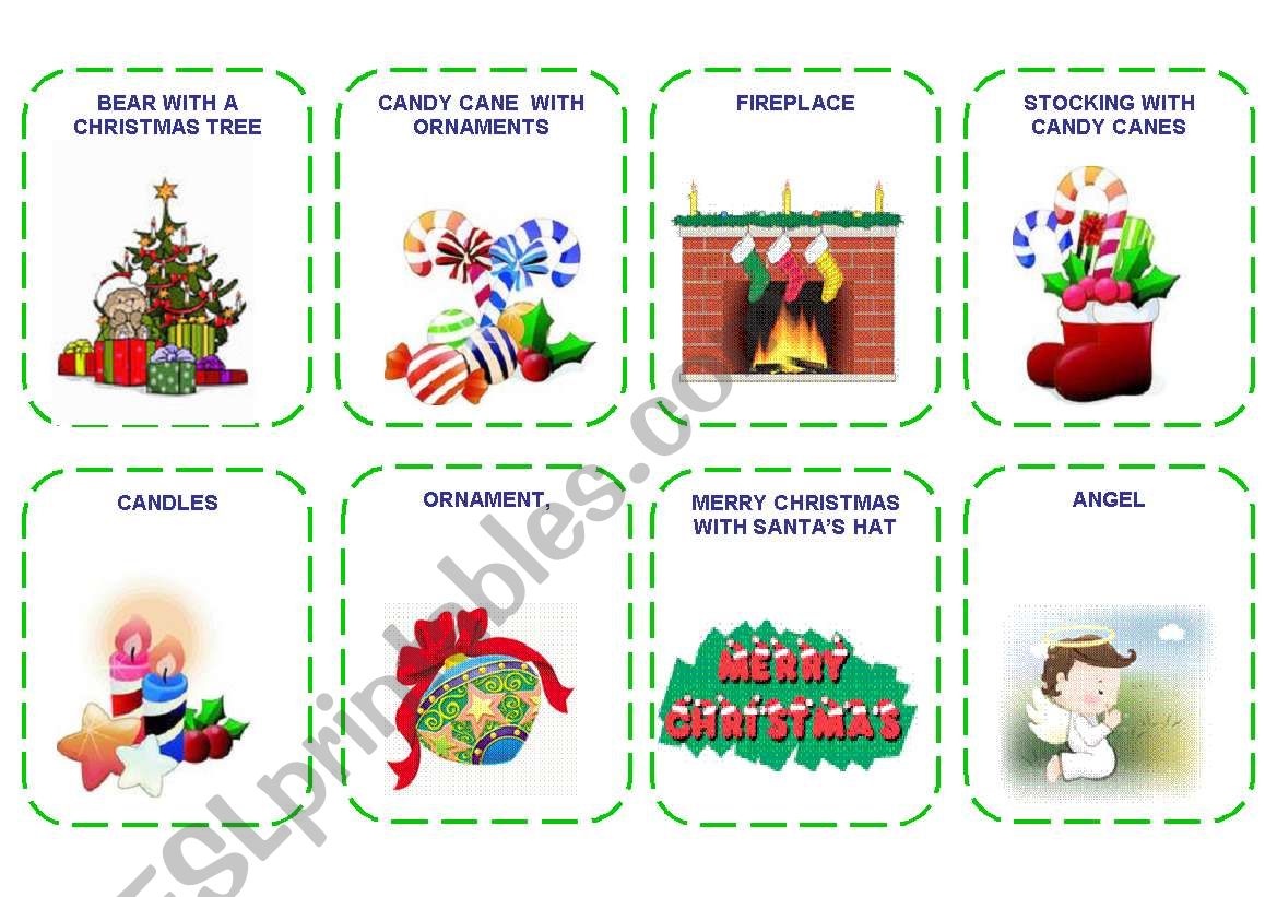 CHRISTMAS FLASHCARDS worksheet