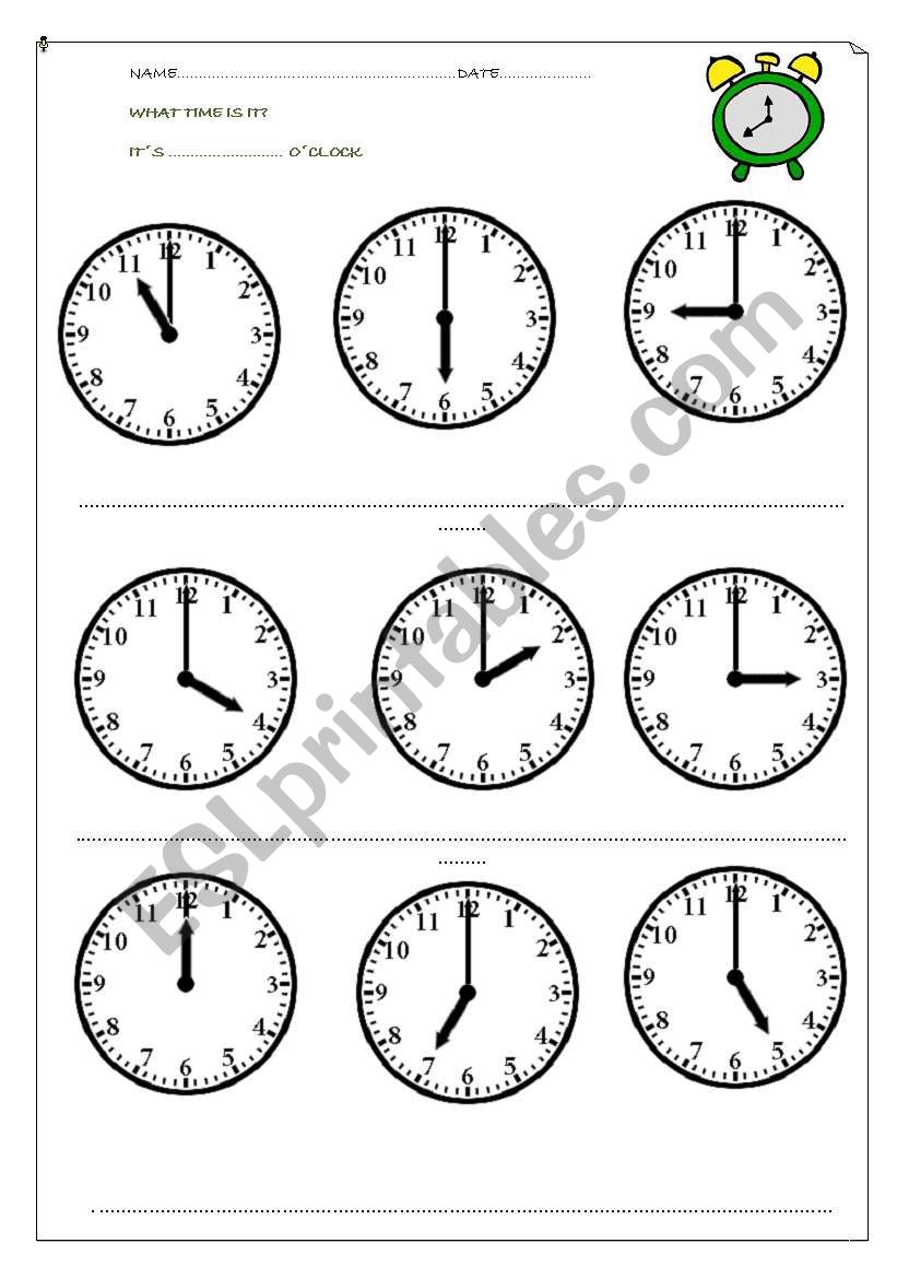 What time is it? worksheet