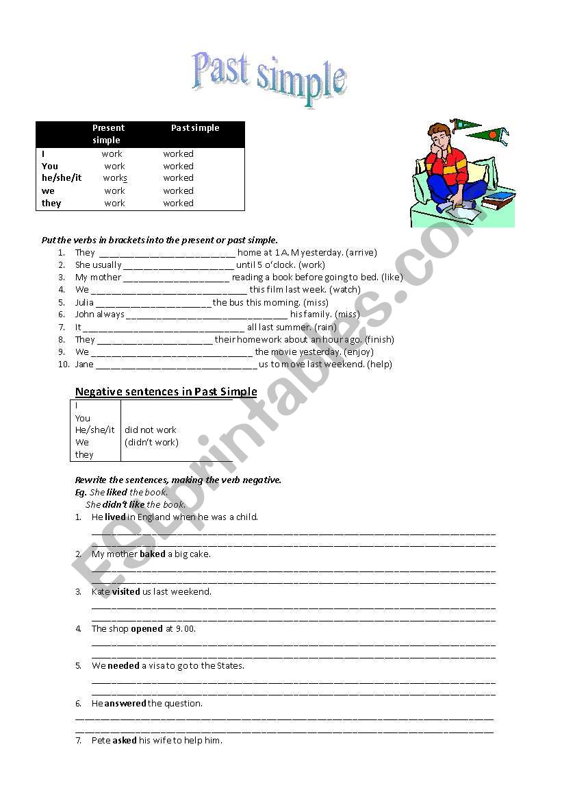 past simple exercises worksheet