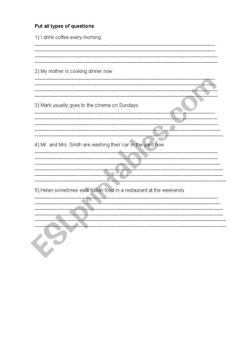 present simple worksheet