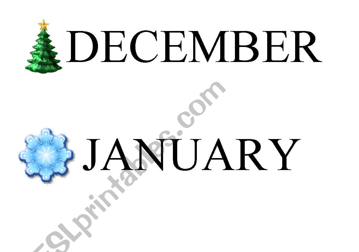 Calendar months with pictures worksheet