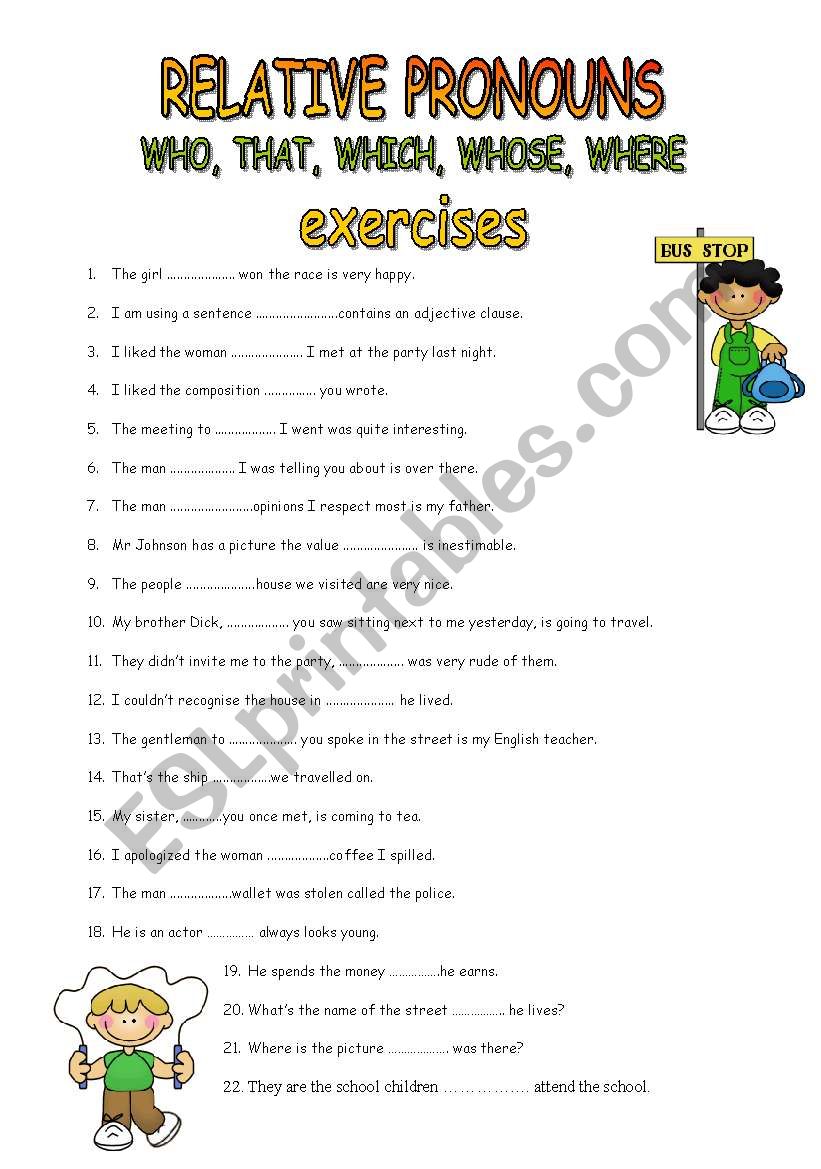Relative Pronouns 1 worksheet