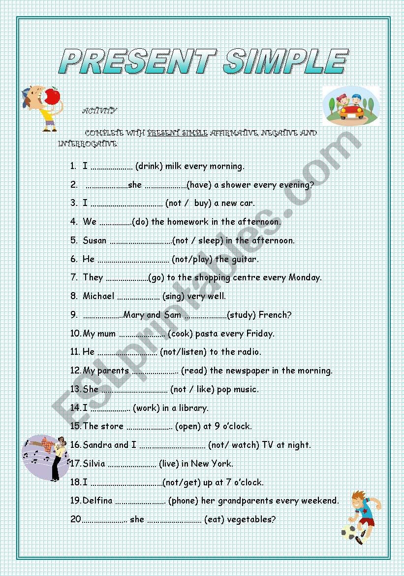 PRESENT SIMPLE worksheet