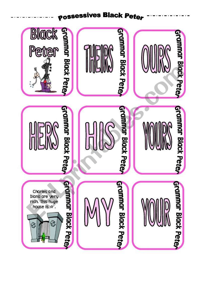 POSSESSIVE ADJECTIVES AND PRONOUNS Black Peter card game (part 2)