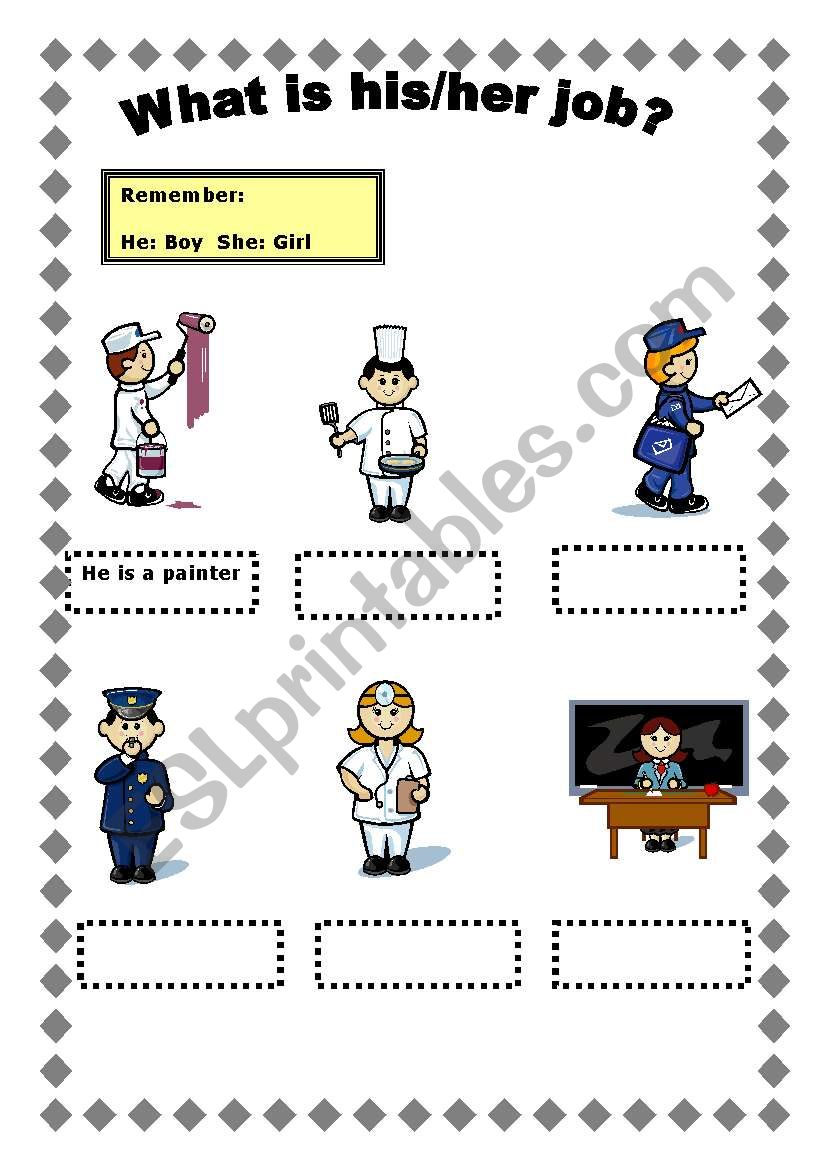 JOBS!!! worksheet