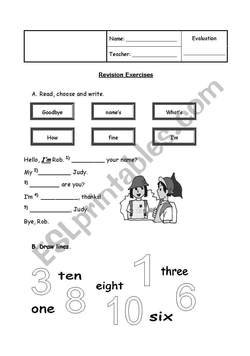 Revision exercises worksheet