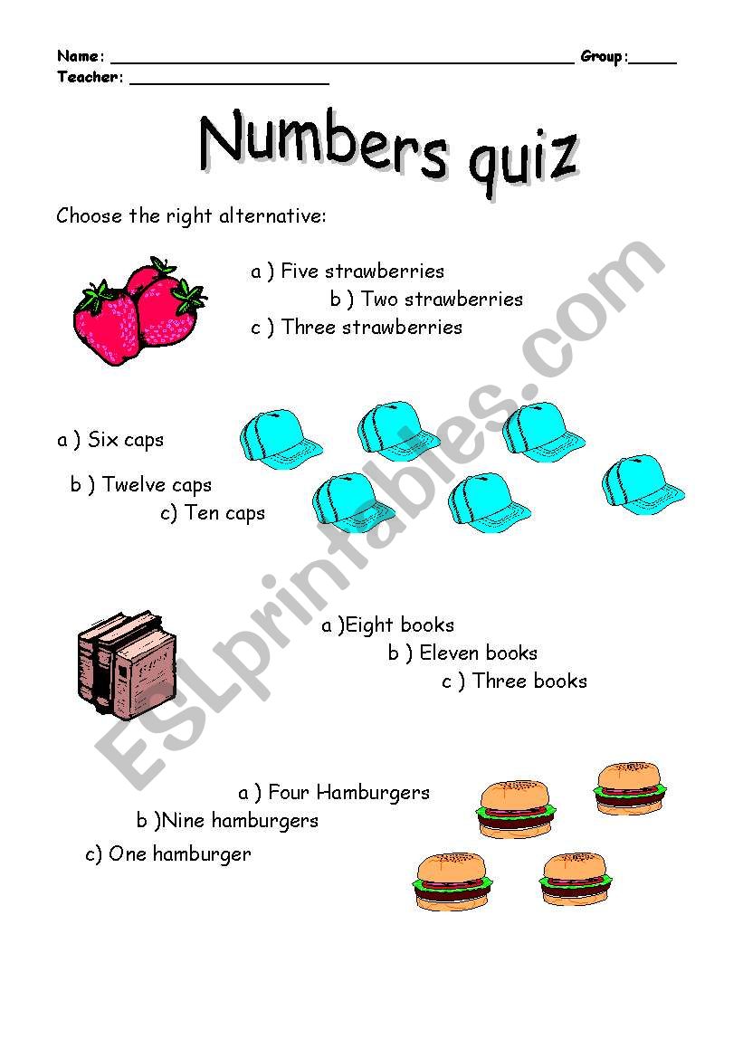 numbers 1 to 10  worksheet