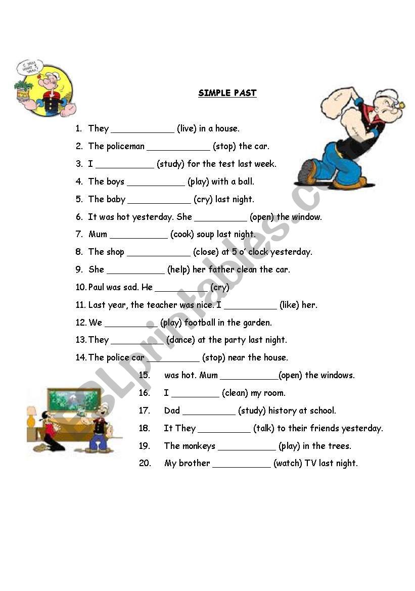 simple past worksheet