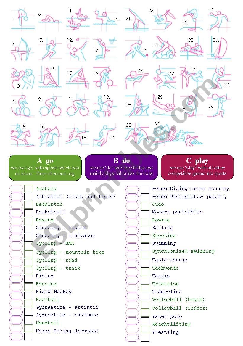 olympic sport logos quiz worksheet