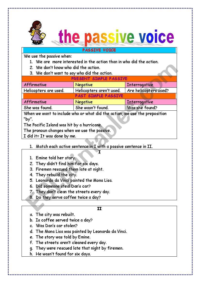 The passive voice worksheet