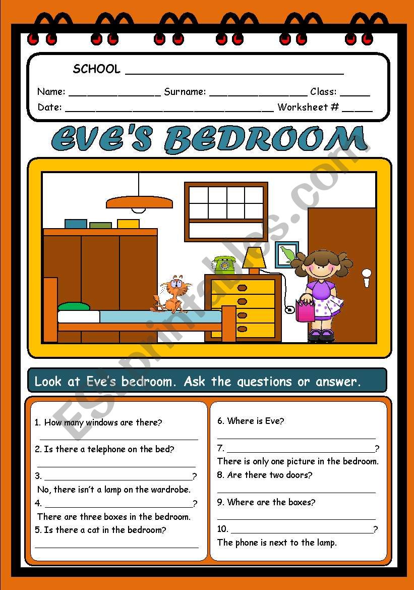 EVES BEDROOM  worksheet